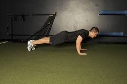 Flexiones pliométricas: posición final